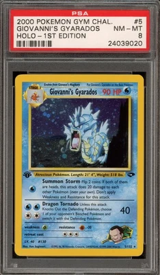 Pokemon Giovanni's Gyarados Gym Challenge 1st Edition Holo Rare #5 PSA 8 - Image 1 of 2