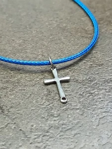 Christian Cross Charm Pendant String Necklace Gift Jewelry for Men Women Prayer - Picture 1 of 5