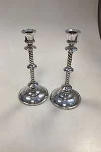 2 pcs Tall Candlesticks in Silver Plated - Picture 1 of 2
