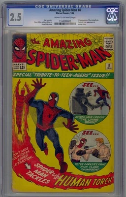 Amazing Spider-Man #8 1964 Marvel Comics CGC 2.5 1st app Living Brain - Image 1 of 3
