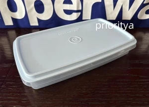 Tupperware Snackaufbewahrung Slim Feinkostbehälter 2,5 Tassen hellblau Dichtung Neu - Bild 1 von 4