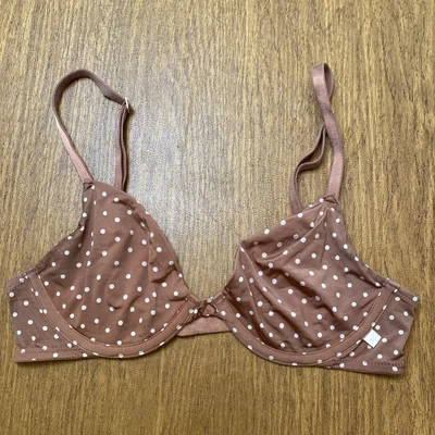 Victoria's Secret Sexy Tee Unlined Demi Bra 32B White Dots Convertible Straps - Image 1 of 4