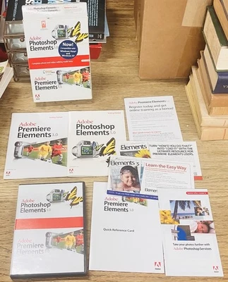 Adobe Photoshop Elements 5.0 & Premiere 3.0 Box Set (2006, CD, XP/Vista) Vintage - Image 1 of 4