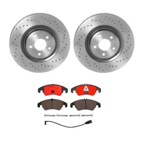 Kit de disco de freno perforado extra ventilado Brembo KTX0106 de cerámica para Audi S5 Foto 1 de 3