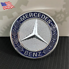 Blue Front Hood Bonnet Emblem Badge Logo For Mercedes Benz C E S CLK Class 57mm