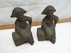 Vintage Colonial Man On Steamer Trunk Bookends Cast Iron Door Stop