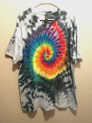 Camiseta Peace Tie Dye feita à mão unissex masculina feminina tamanho XL hippie boho (T281) - Imagem 1 de 3