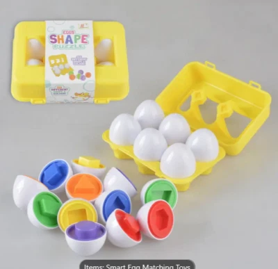 Juego de 6 huevos coloridos juego de juguetes de reconocimiento de color y forma a juego Foto 1 de 4