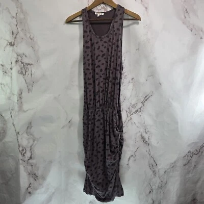 Sundry Dress Womens Large 3 Purple Mini Tank Knit Ruched Cheetah Leopard Print - Image 1 of 4