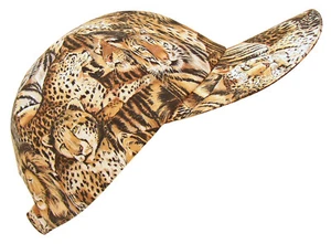 "Year of the Cat"  Lions Tigers Leopard Mixed Animal Wild Cat Print Baseball Cap - Picture 1 of 9