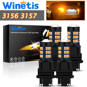 4X WINETIS Turn Signal Light Amber 3457A 3157 30SMD LED Bulb for Chevy Silverado - Picture 1 of 8