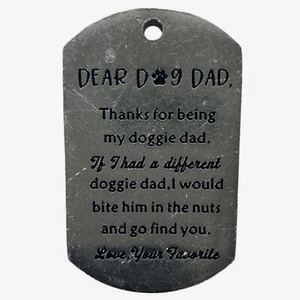 Funny Pet Tag Stainless Steel Pet Tags Dog Tag for Collar Puppy Tag Dear Dog Dad - Picture 1 of 4