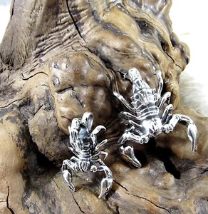 Solid 925 Sterling Silver Mens Scorpion Slide Pendant, Large or Extra Large - Picture 1 of 26