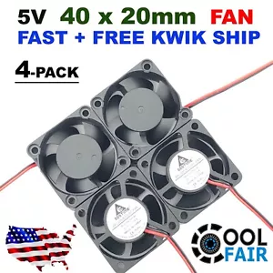 5v 40mm DC Cooling Fan 40x40x20mm 4020 0.14A 2-Pin US Fast Ship 4-Pack - Picture 1 of 6