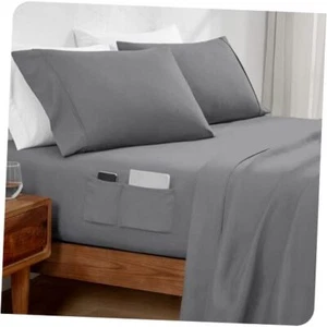 Twin Sheet Set Dual Pocket - 1800 Ultra-Soft Microfiber Twin Bed Sheets - - Picture 1 of 7