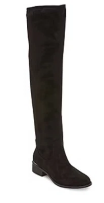 Worthington Palmetto Faux Suede Over the Knee Black High Flat Boots Size 9.5 NEW - Image 1 of 4