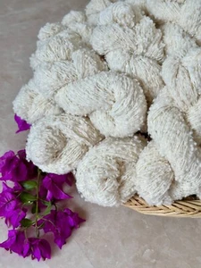 Handspun undyed yarn natural lambswool for weaving, hand, machine knitting 30g - Picture 1 of 11