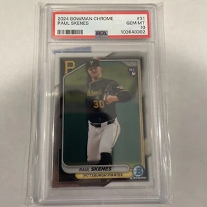 2024 BOWMAN CHROME #31 PAUL SKENES ROOKIE RC PSA 10 - Picture 1 of 2