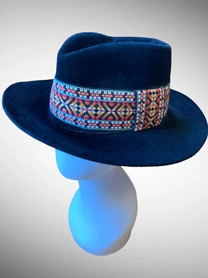 PRÍSTINO Kevin McAndrew Castor Negro Años 60 Fedora 7-1/8 *Portland O De Colección!* Foto 1 de 4