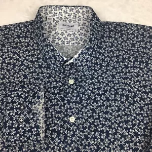 Duchamp Dress Shirt Mens XXL Blue/White Floral Print Slim Fit - Picture 1 of 11