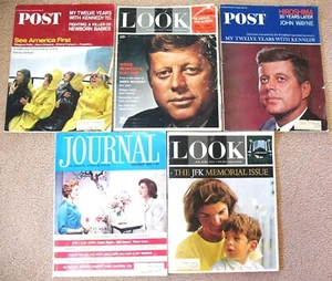 LOT OF 5 VINTAGE 1960’S POST, LOOK, JOURNAL - DEATH OF JOHN F. KENNEDY MAGAZINES - Picture 1 of 9