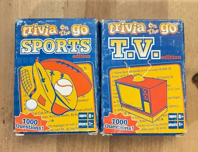 2 Fundex Trivia on the Go Sports (Sealed) and TV (Complete) Editions - Image 1 of 4