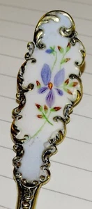 Atlantic City, N.J. Enamel Flower Sterling Sick Souvenir Spoon - Picture 1 of 9