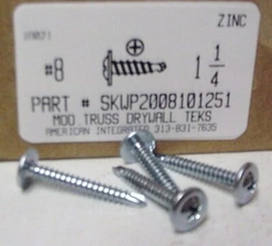 #8x1-1/4 Modified Truss Head Phillips Self Drilling Screw Steel Zinc Plated (50) - Picture 1 of 1