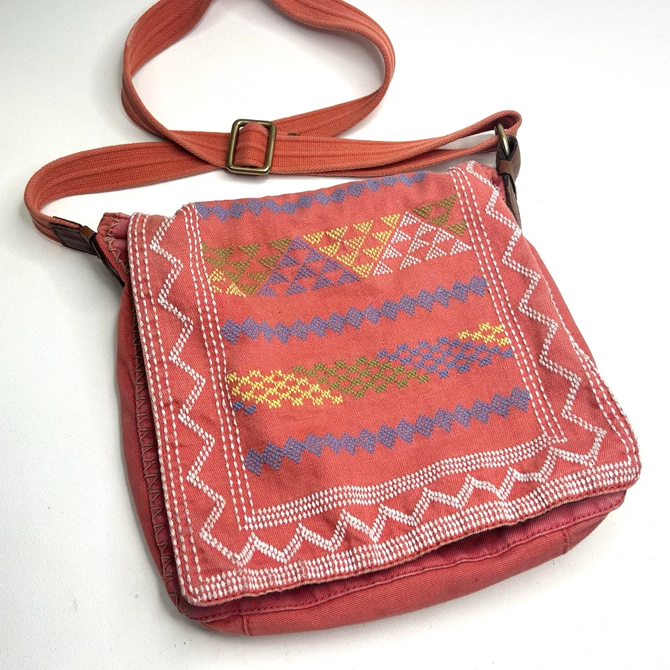 #Auténtico Bolso de Hombro Bandolera LUCKY BRAND Acentos de Lona y Cuero Foto 1 de 4