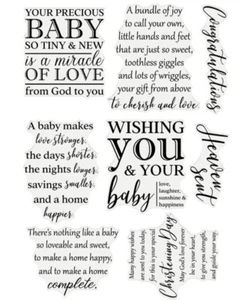 Clear Stamps New Baby Sentiments Words Verse Congratulations Transparent - Picture 1 of 1
