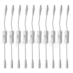 10 pcs DC Female Male Switch Connector Wire For LED Strip Light White US Stock - Picture 1 of 1