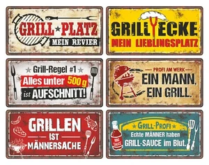 Blechschilder Metallschild Schild Grill grillen Spruch lustig Deko Vintage Retro - Bild 1 von 16
