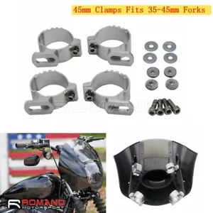 Per Harley Dyna Carena Faro Montaggio Hardware Quartiere Morsetti 35-45mm Forcelle - Foto 1 di 8