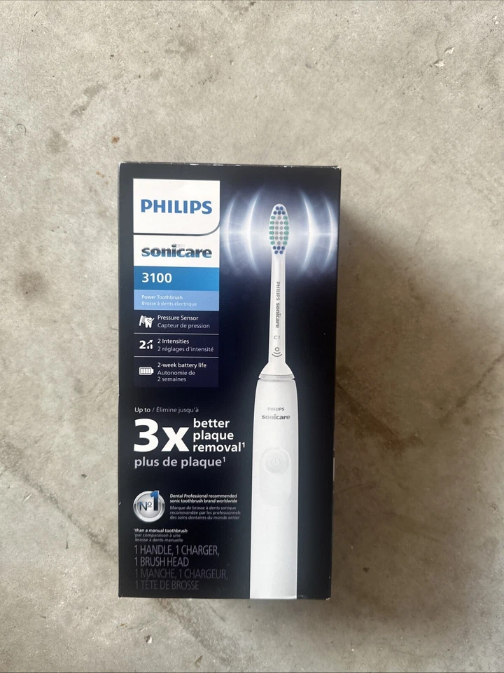 Philips Sonicare 3100 Rechargeable Sonic Power Toothbrush -White- HX3681 NEW - Image 1 of 1