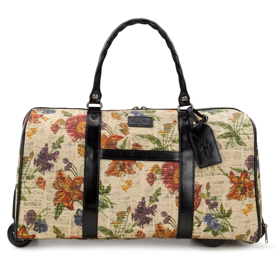 Patricia Nash Avola Trolley Weekender Wheeled Duffel Bag-Signature Map-NWT - Image 1 of 1