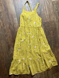 Old Navy Girls Small 6-7 Yellow Mustard Floral Dress - Picture 1 of 4