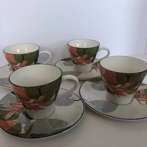 Vintage Sango Maui 7001 Cups Saucers The Larry Laslo Collection 1986 Set of 4 E - Picture 1 of 20