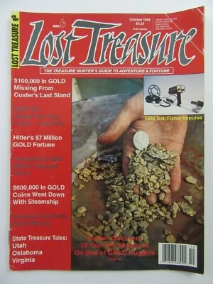 LOST TREASURE Magazine October 1994 Skeletons Found On Gold Nuggets Cover Story Foto 1 de 3
