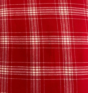 RED & ARCTIC WHITE PLAID - FLANNEL, 44" W-- BY THE YARD - Picture 1 of 2