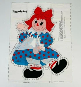 1978 Raggedy Ann Doll Fabric Vintage Panel Cut Out Lines RARE - Picture 1 of 6