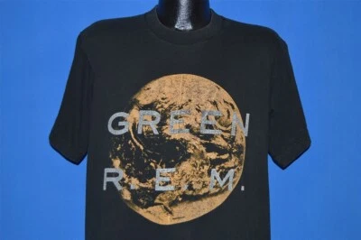 R.E.M. vintage años 80 ÁLBUM VERDE 2 CARAS REM NEGRO INDIE ROCK Camiseta GRANDE L Foto 1 de 4