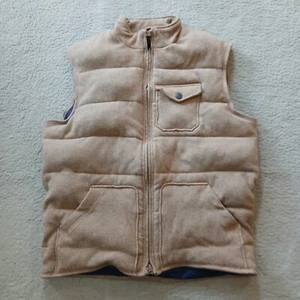 Johnnie O Vest Mens Large Brown Quilted Camper Zip Up Jacket Hiking Insulated - Picture 1 of 18