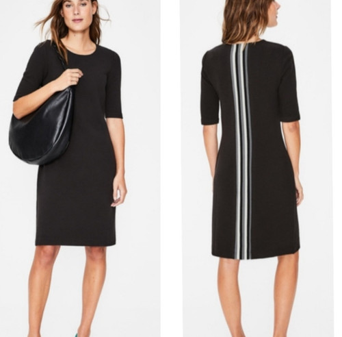 VETEMENTS Abito ottomano BODEN 6 Jemima nero righe manica corta costine preppy minimalista