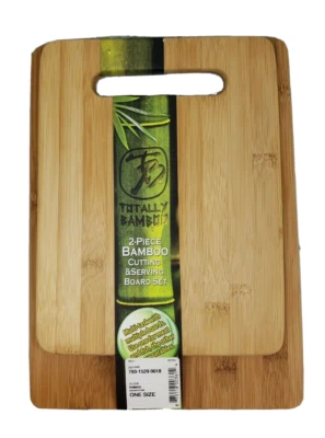 Juego de 2 tablas de cortar y servir de bambú totalmente bambú 20-2038 marrón Foto 1 de 4