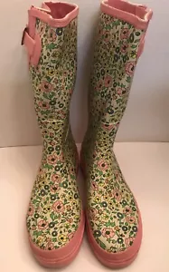 Liberty of London Target Collaboration Womens Sz 8 Pink Floral Print Rain Boots - Picture 1 of 11