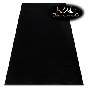 Amazing Modern Rug shaggy "SOFTY" one colour solid plain BLACK High Quality - Picture 1 of 11