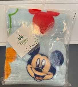 MICKEY 30'' BY 30'' BABY BLANKET W/ DISNEY CHARACTER MICKEY DISNEY BRAND BLUE - Picture 1 of 2