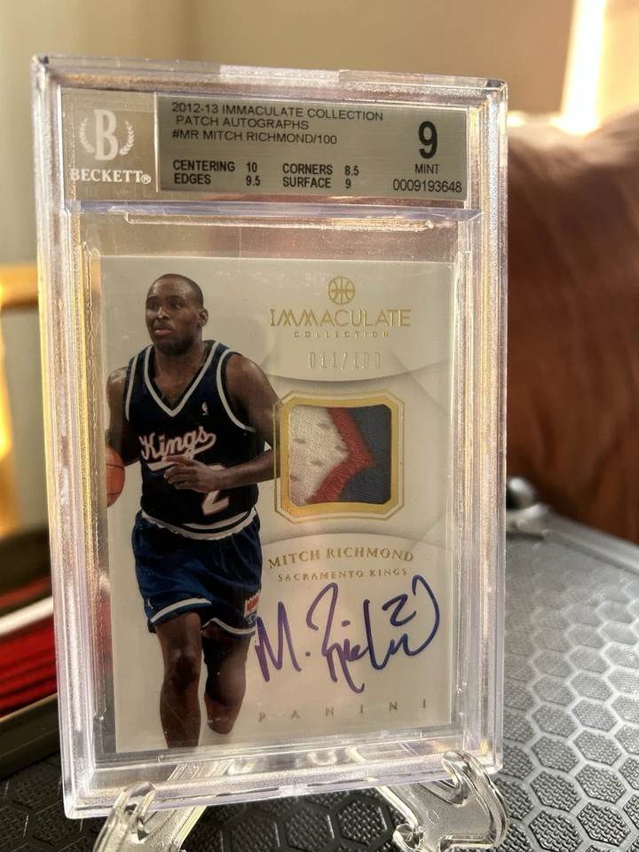 Parche Mitch Richmond Immaculate Game Worn Auto BGS 9 Auto 10/100 Foto 1 de 3