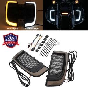 LED Fairing Lower Grill Turn Signal Light/Running Light for Harley Touring 14-23 - Picture 1 of 21