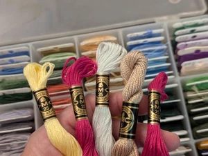 Lot of 7 Cases of Embroidery Cross-Stitch Floss Thread 700+ Carded Numbered USED - Picture 1 of 24